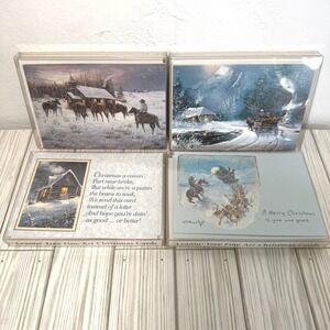 Leanin Tree Christmas Cards Western Cowboys Horses 4 Packs 12 Cards In Each